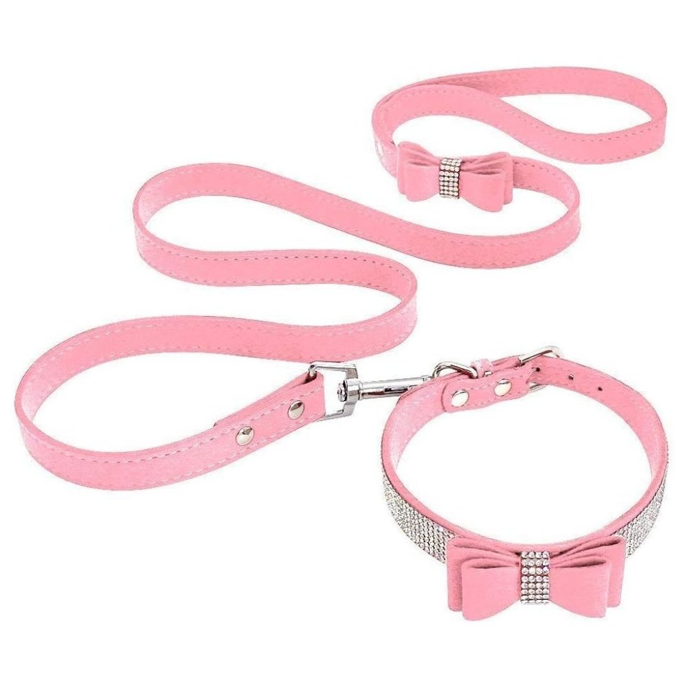 NEW Sparkling Bling Swarovski Crystal Rhinestone Pet Dog Collar & Leash … - Picture 8 of 15
